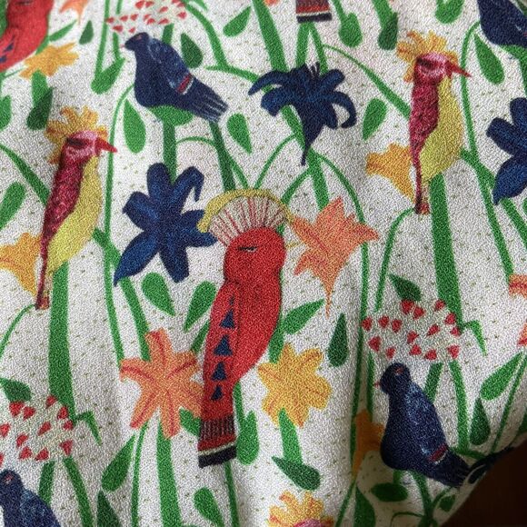 Alice + Olivia Adrianna Bird Party Cream Multicolor Dress 12 NEW - Picture 7 of 10